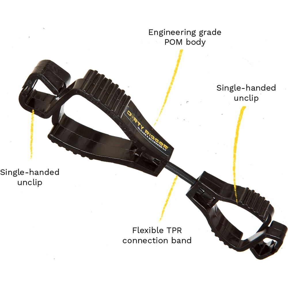 Dirty Rigger Clip para guantes - negro