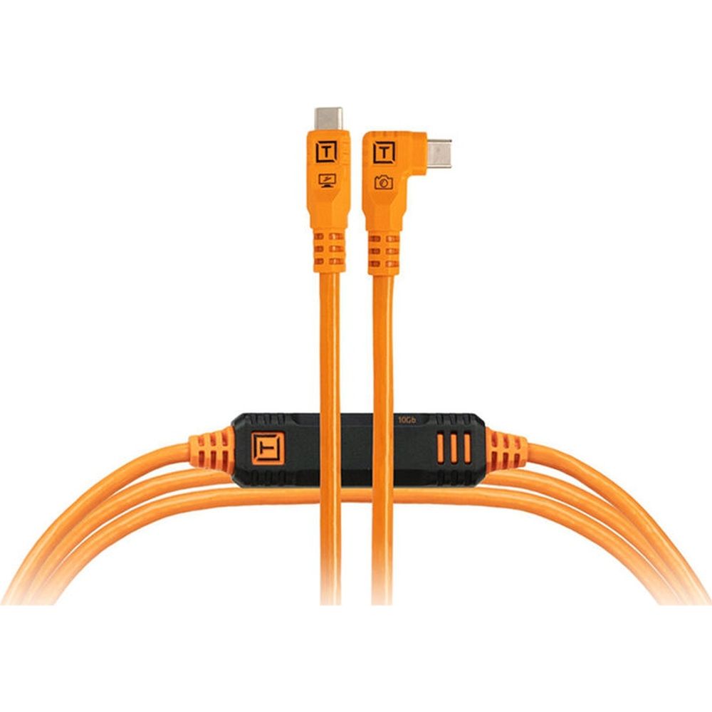 Tether Tools TetherPro Optima 10G USB-C, 1 m (recto a ángulo recto), naranja