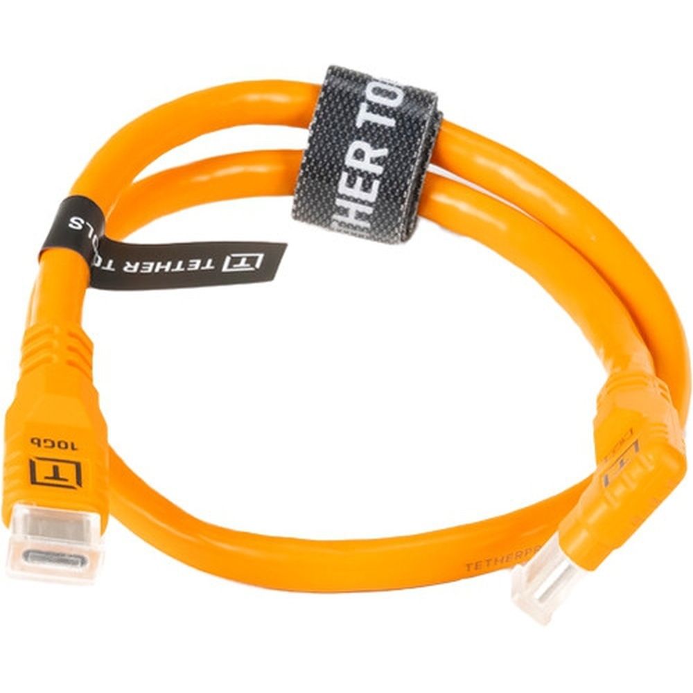 Tether Tools TetherPro Optima 10G USB-C, 51 cm (adaptador de ángulo recto a recto), color naranja