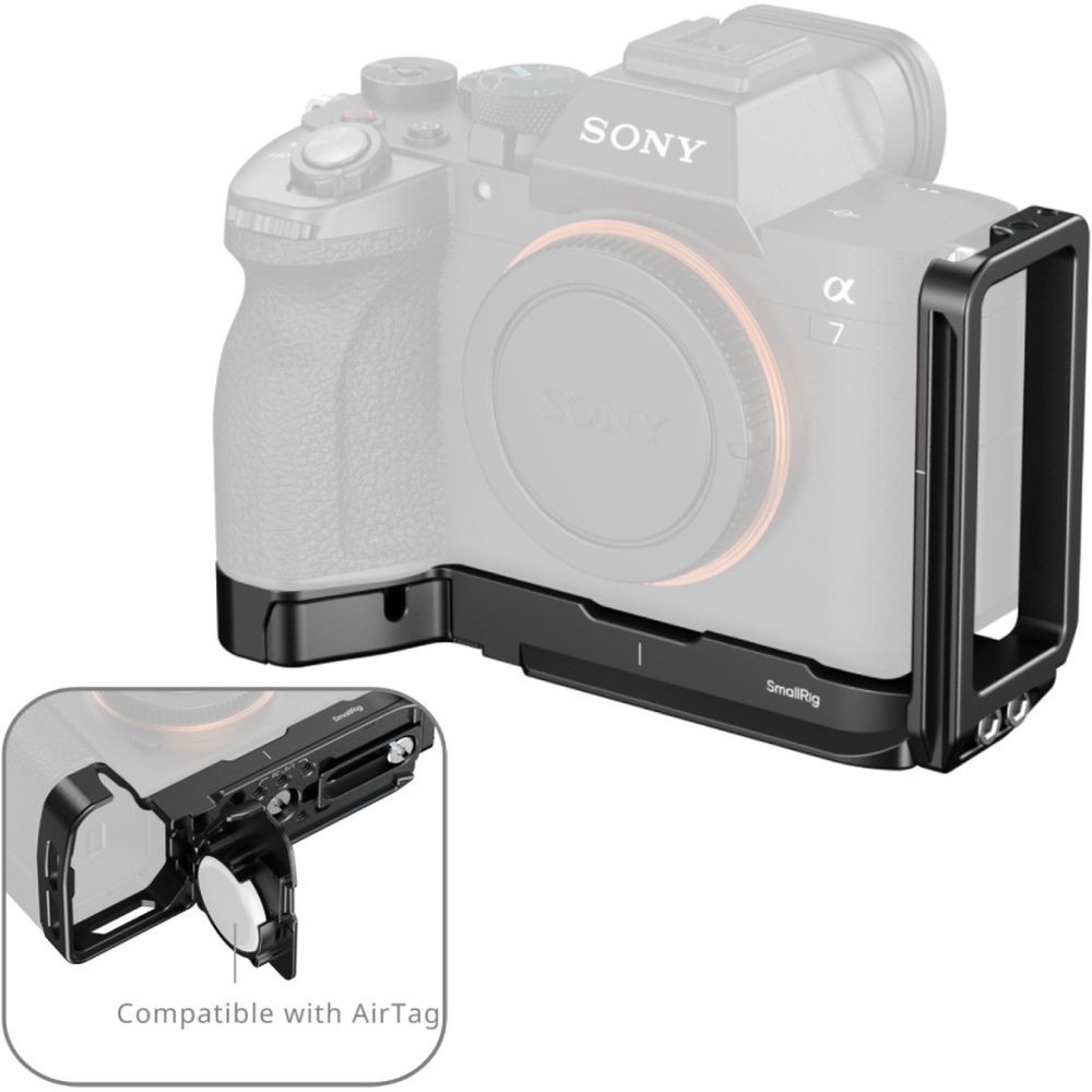 SmallRig 6034 Placa de montaje en forma de L con ranura para AirTag para Sony Alpha 7 V / 7R V / 7 IV