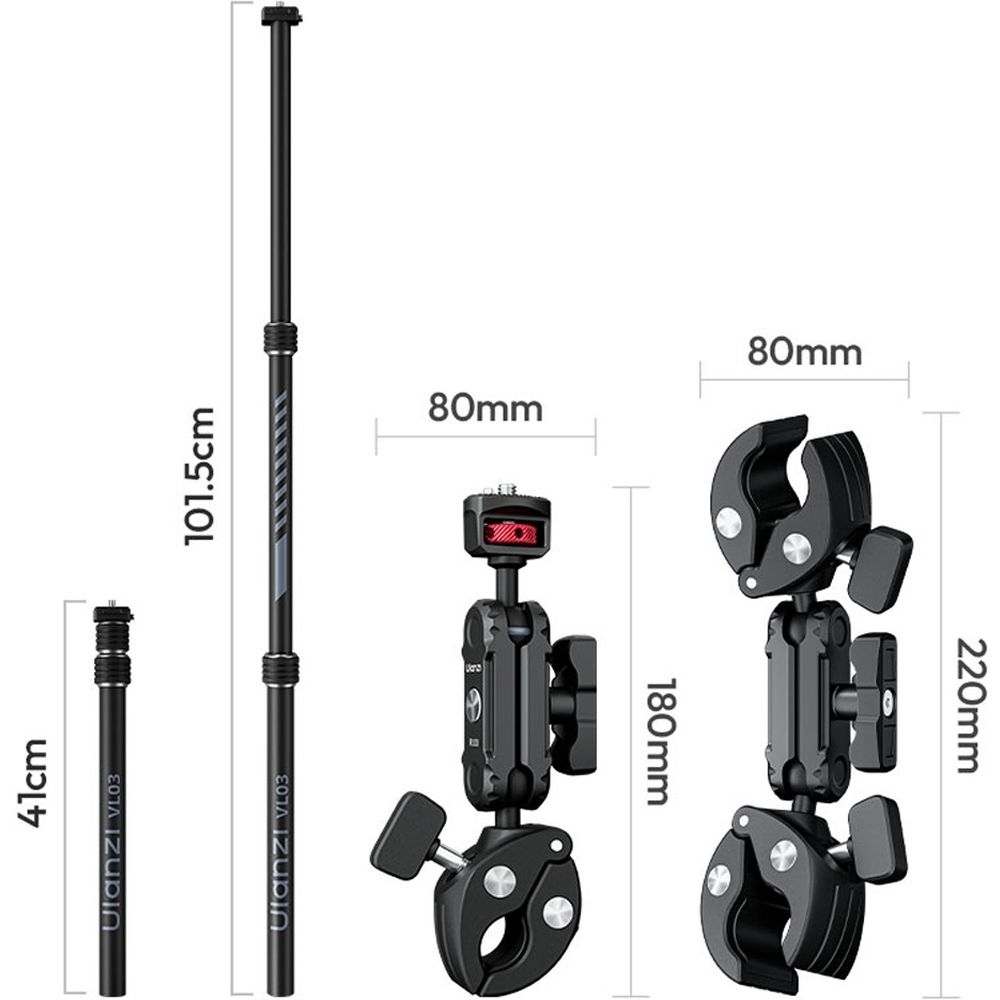 Ulanzi VL03 Motorrad Unsichtbarer Selfie-Stick Halter