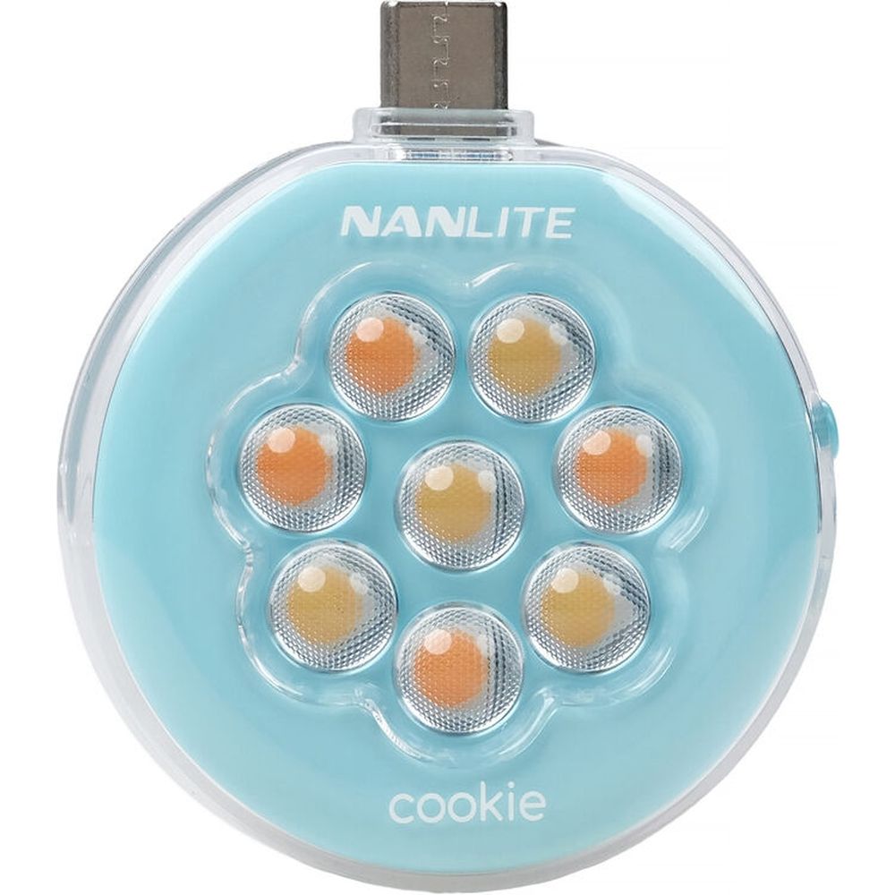 Nanlite Mini luz LED de galleta (azul cian)