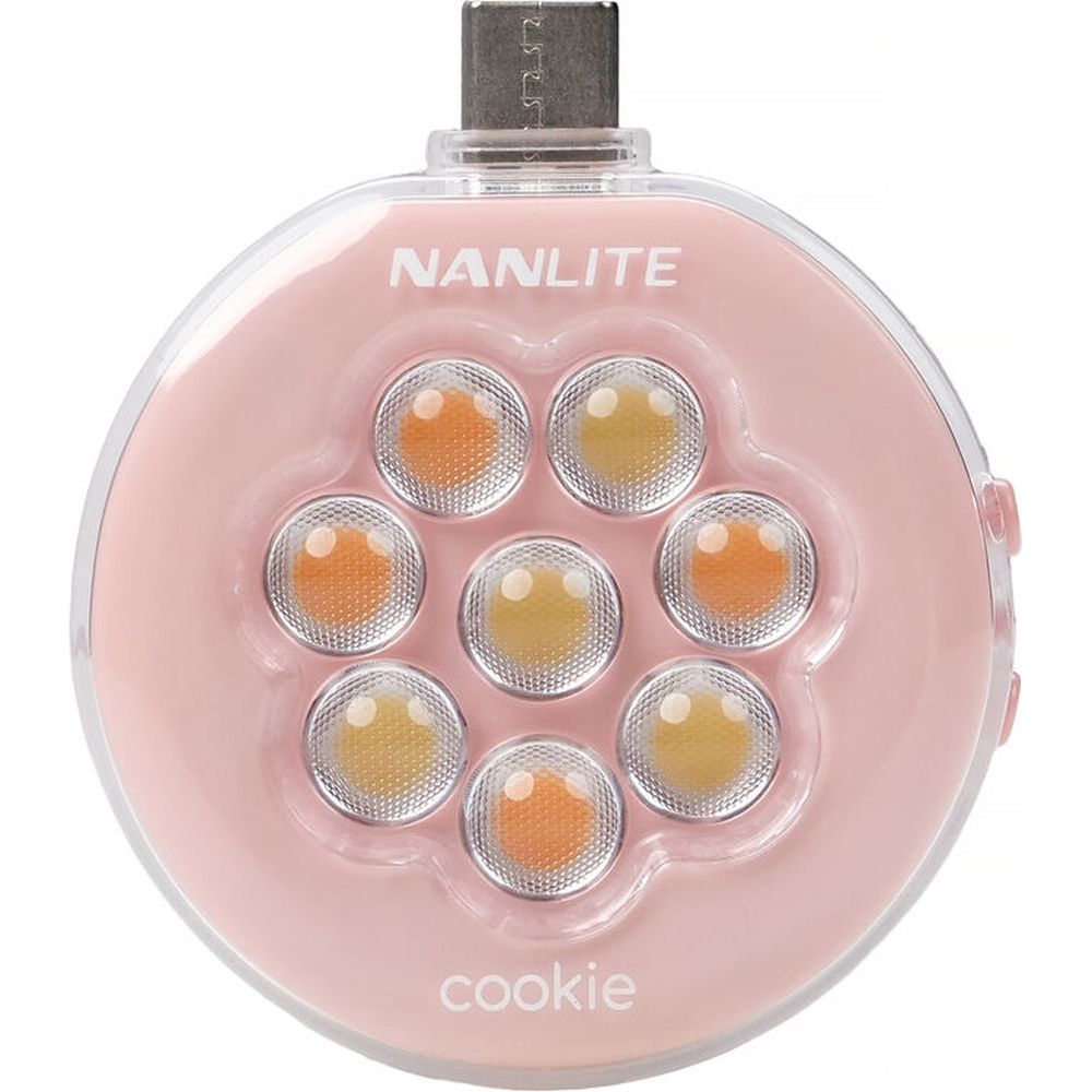 Nanlite Mini luz LED con forma de galleta (rosa coral)