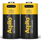 Aqiila CR123A USB-C Batería recargable 3V 750mAh Li-Ion (2x)