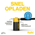 Aqiila CR123A USB-C Batería recargable 3V 750mAh Li-Ion (2x)