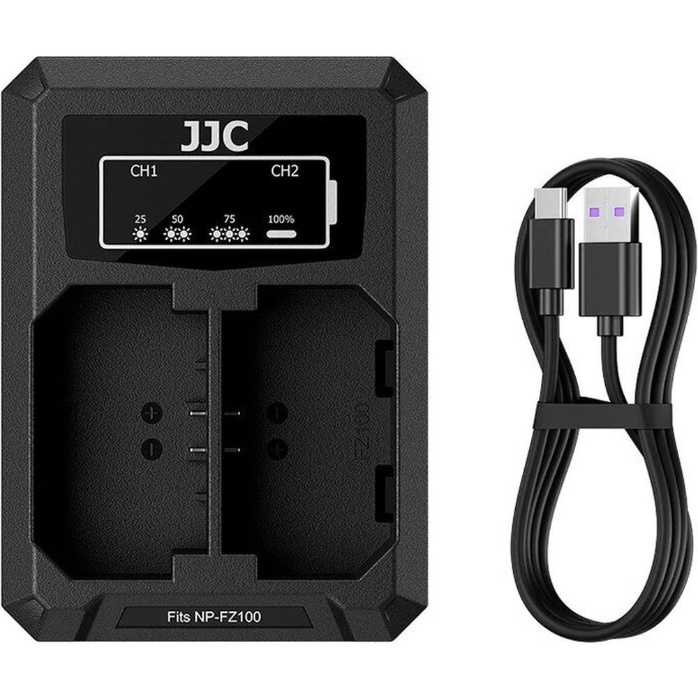 JJC Sony DCH-FZ100TC USB-C Chargeur double batterie (pour Sony NP-FZ100)