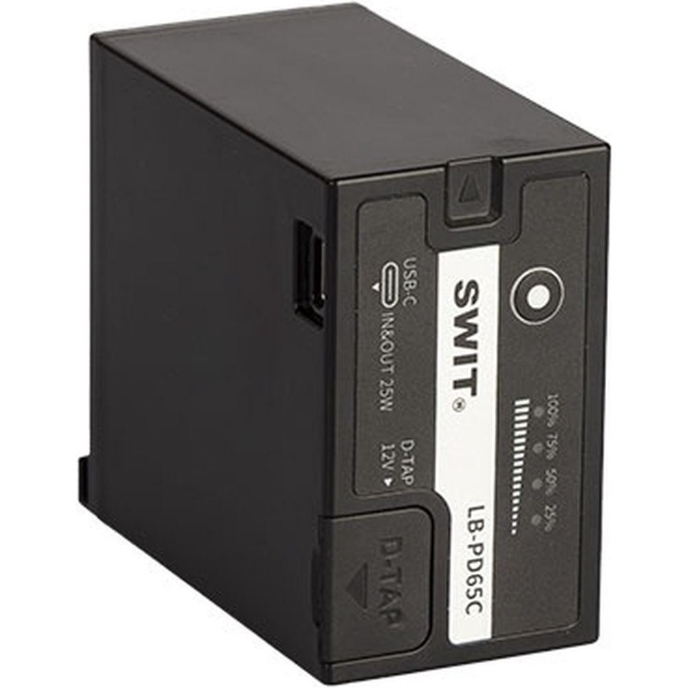 Der SWIT LB-PD65C 65Wh D-Type DV-Akku mit 12V D-Tap und USB-C ist Panasonic-kompatibel