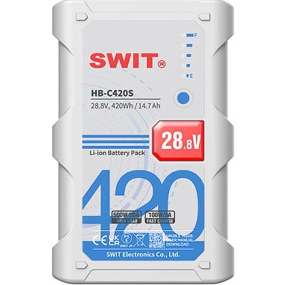 SWIT HB-C420S Batteria da 420 Wh e 500 W, super-carico, 28 V, V-Mount