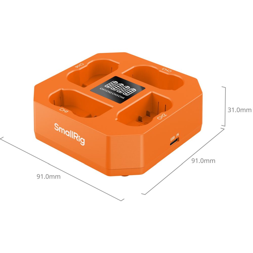 SmallRig 5747 Caricabatterie per fotocamera a quattro canali per EN-EL15c