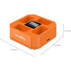 SmallRig 5749 Caricabatterie per batteria a quattro canali per fotocamera per NP-FW50