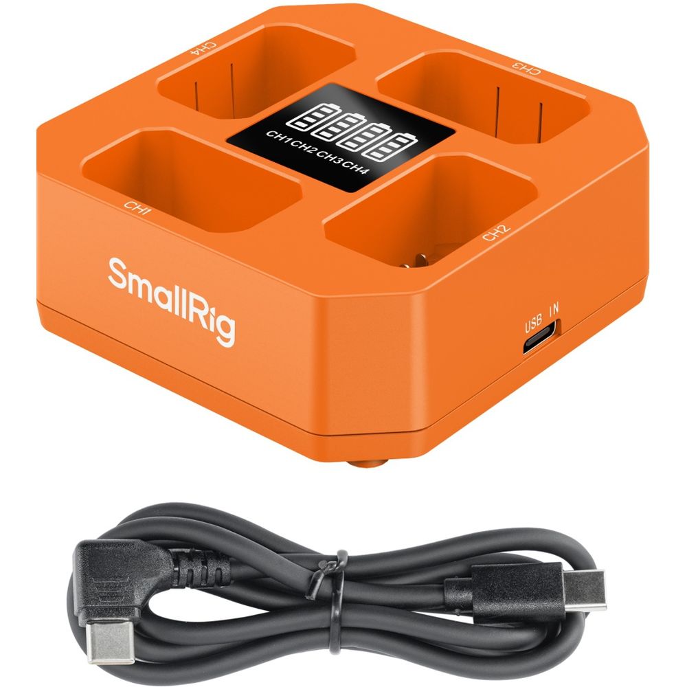 SmallRig 5749 Caricabatterie per batteria a quattro canali per fotocamera per NP-FW50