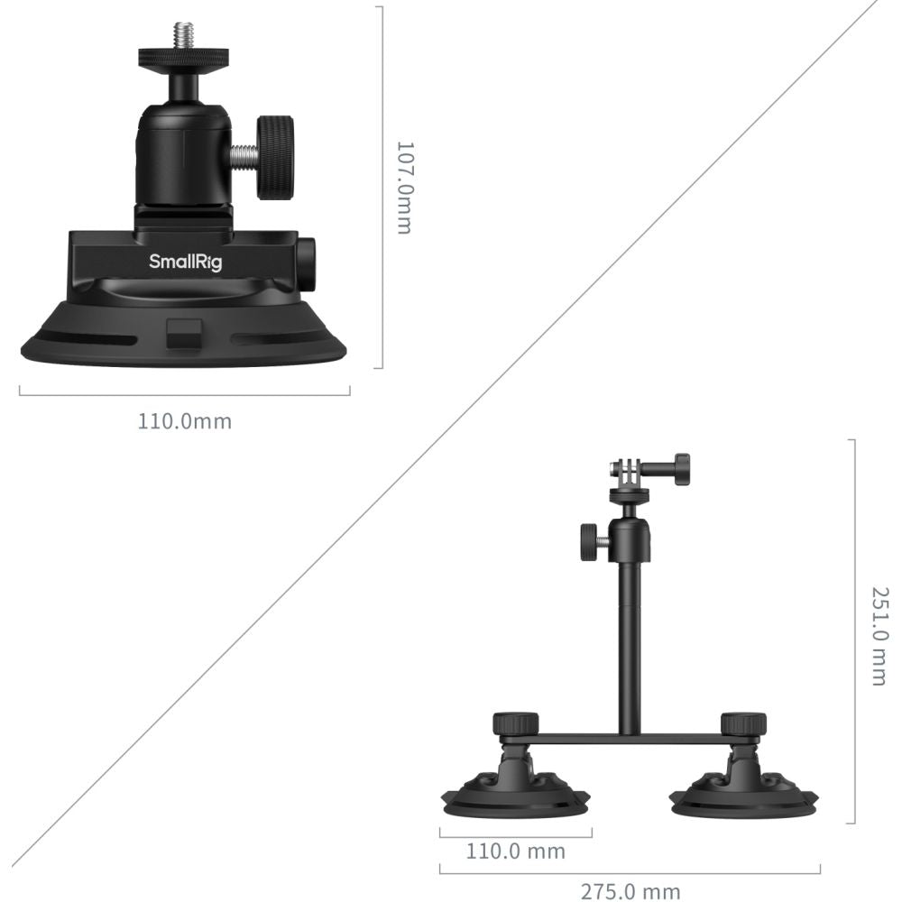 SmallRig 5843 Saugnapf-Halterungsset für Action-Kameras