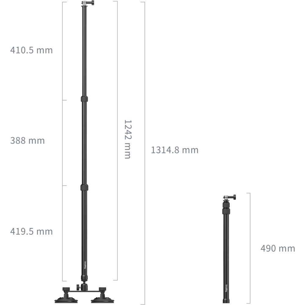 SmallRig 5843 Saugnapf-Halterungsset für Action-Kameras