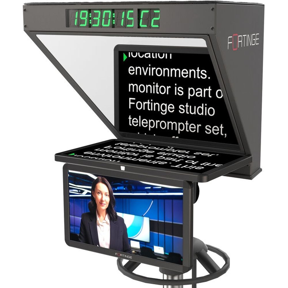Fortinge ROBO IP 19-HB 19 pouces Téléprompteur de studio haute luminosité avec entrée IP pour caméras PTZ