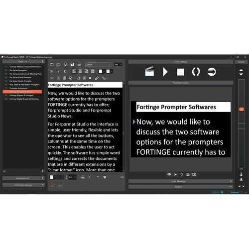 Fortinge ForPrompt Xpress Logiciel de téléprompteur - Version à télécharger