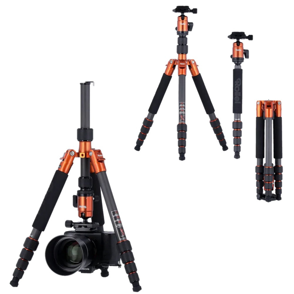 Rollei Compact Traveler No.1 Carbon Tripod V2 - Oranje