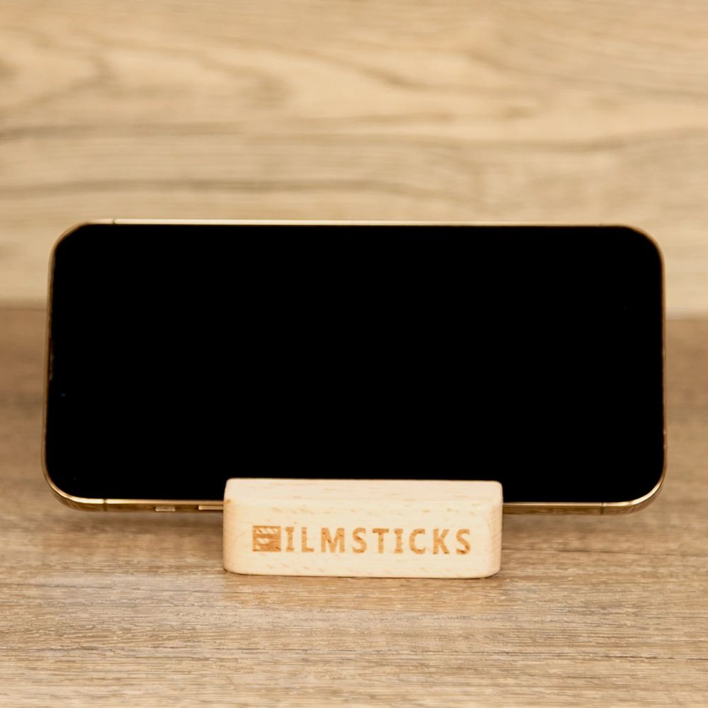 Filmsticks Support en bois pour smartphones et clap de cinéma