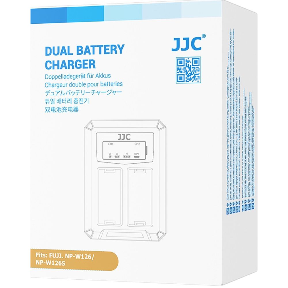JJC Fuji DCH-W126TC USB-C Dual Battery Charger (voor Fuji NP-W126 accu)