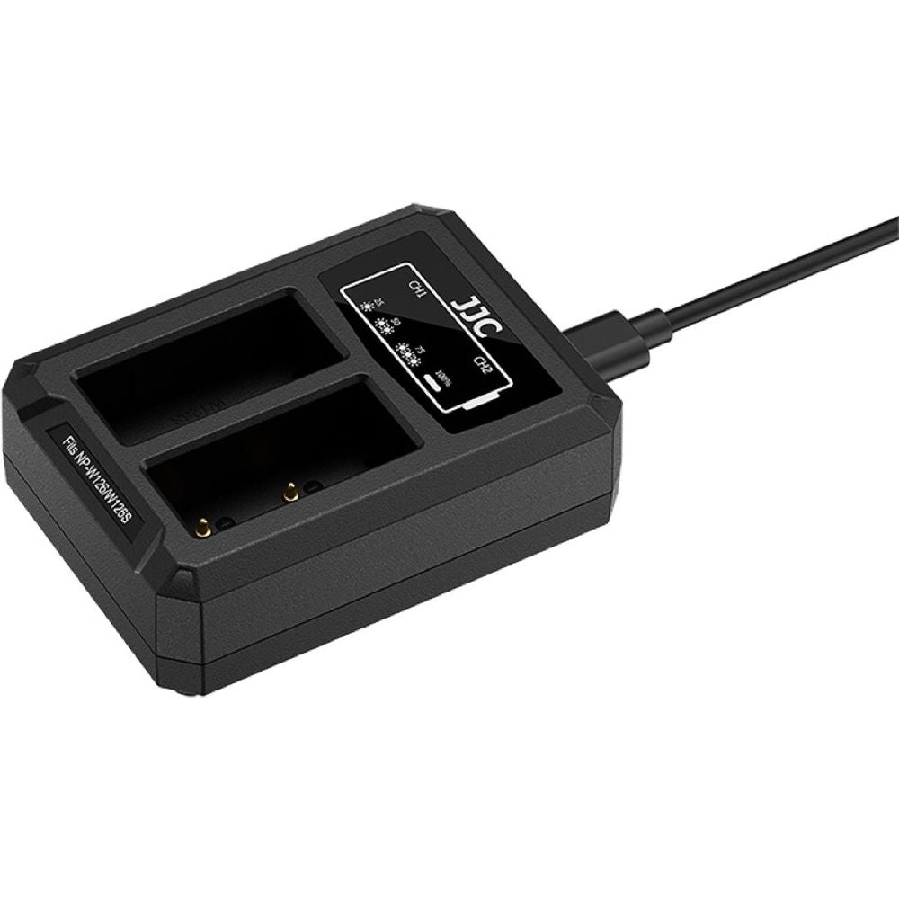 JJC Fuji DCH-W126TC USB-C Dual Battery Charger (voor Fuji NP-W126 accu)