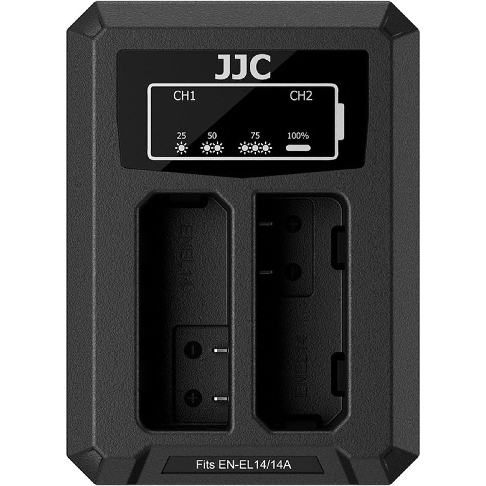 JJC Nikon DCH-EL14TC USB-C Dual-Akkuladegerät (für Nikon EN-EL14/EN-EL14A)