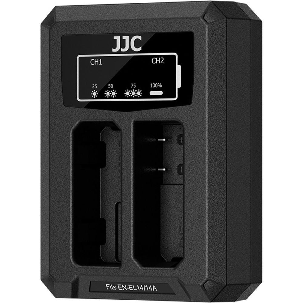 JJC Nikon DCH-EL14TC USB-C double chargeur de batterie (pour Nikon EN-EL14/EN-EL14A)