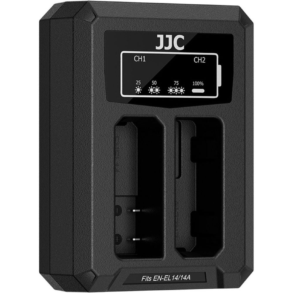 JJC Nikon DCH-EL14TC USB-C double chargeur de batterie (pour Nikon EN-EL14/EN-EL14A)