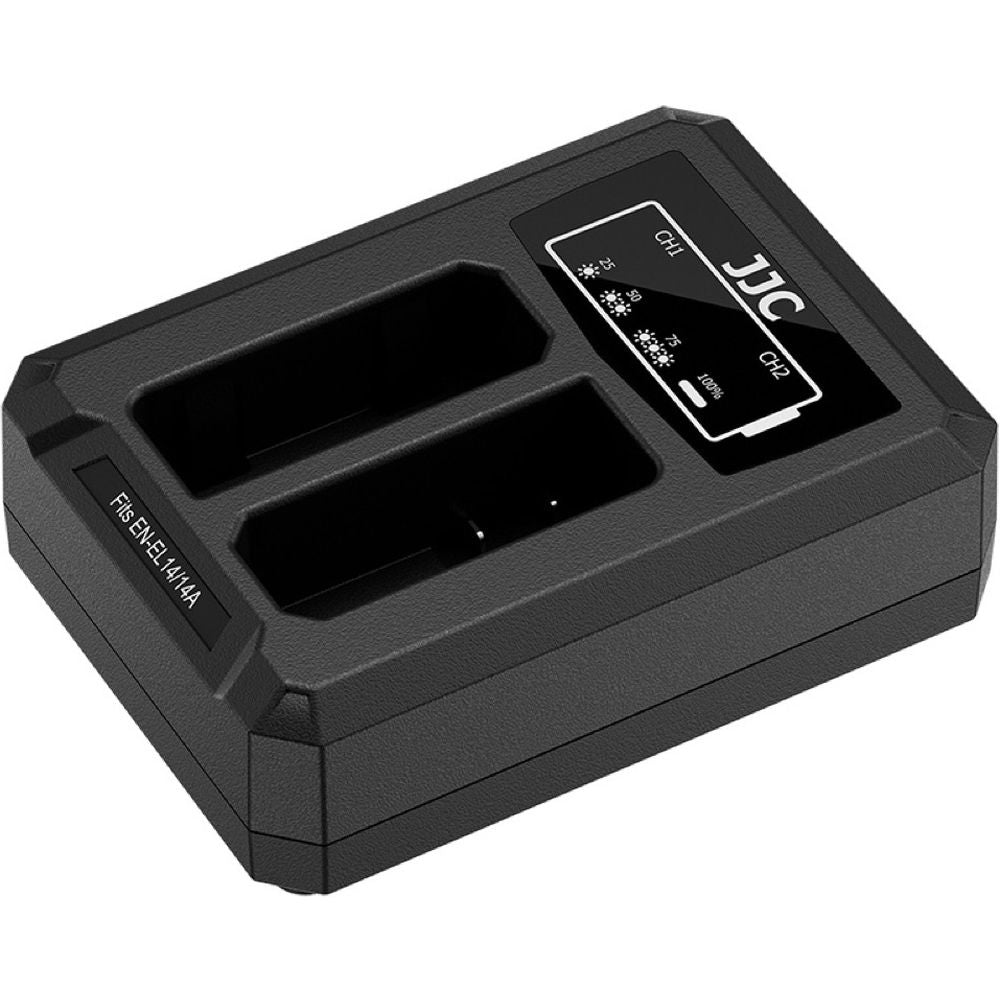 JJC Nikon DCH-EL14TC USB-C double chargeur de batterie (pour Nikon EN-EL14/EN-EL14A)