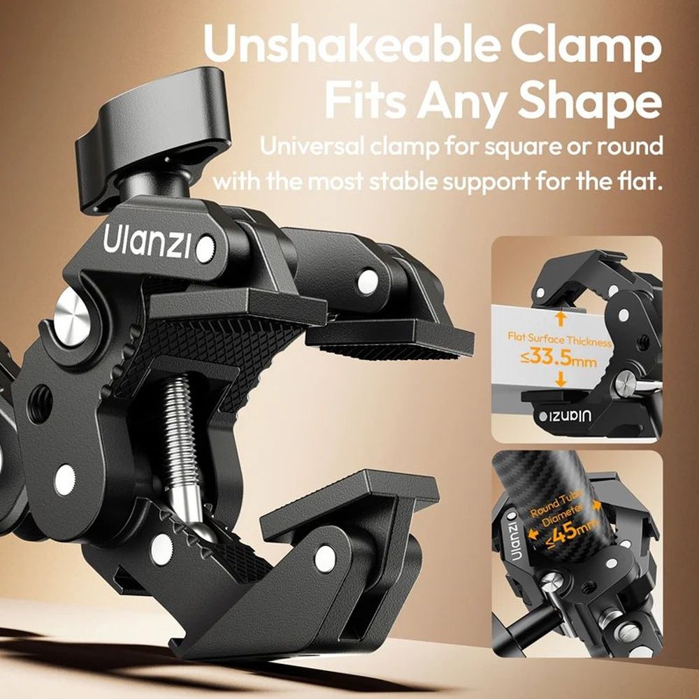 Ulanzi CO78 Kit de Trépied Super Pince (Super Pince et Bras Magique avec Kit de Double Rotule)