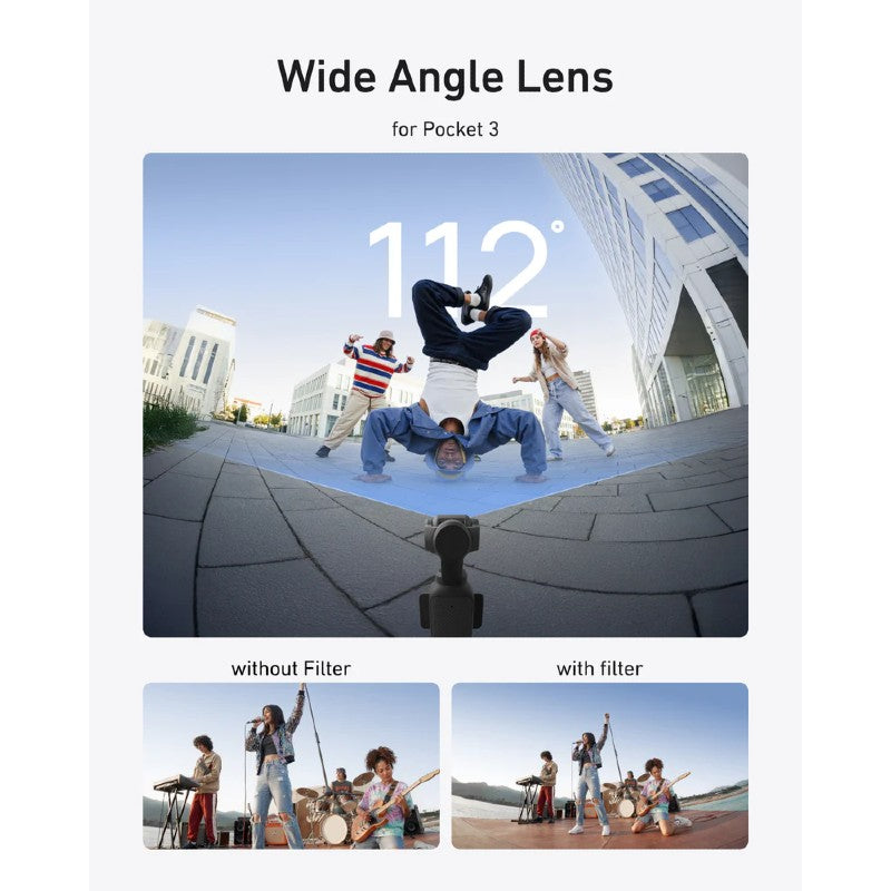Telesin Lente gran angular 0.72x para DJI Osmo Pocket 3