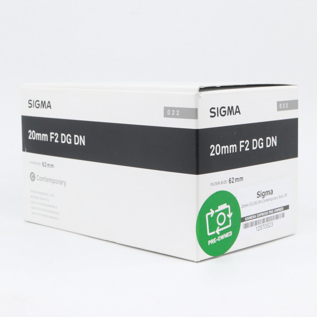 Sigma 20mm f/2 DG DN Contemporary Sony FE segunda mano