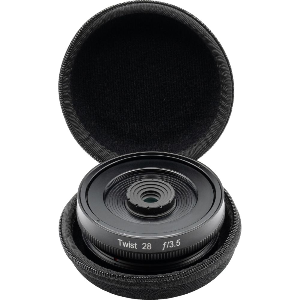 Lensbaby Twist 28 con custodia a conchiglia per Nikon Z