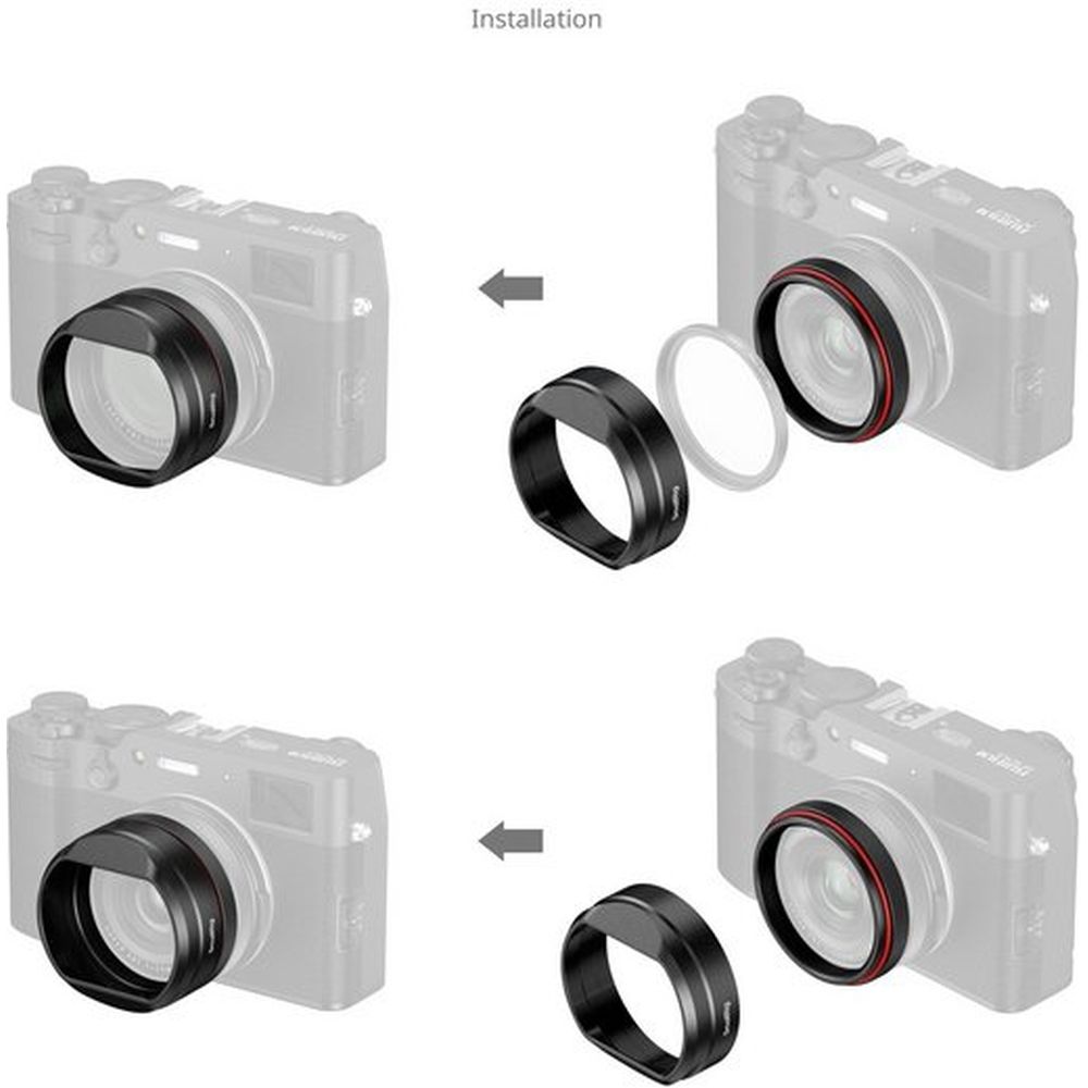 SmallRig 5848 Gegenlichtblende für Fujifilm X100VI / X100V, schwarz