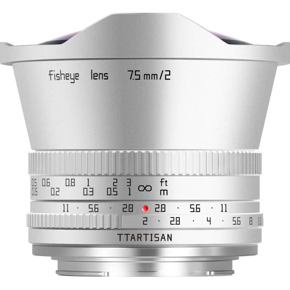 TTArtisans APS-C 7.5mm f/2.0 Sony E attacco argento
