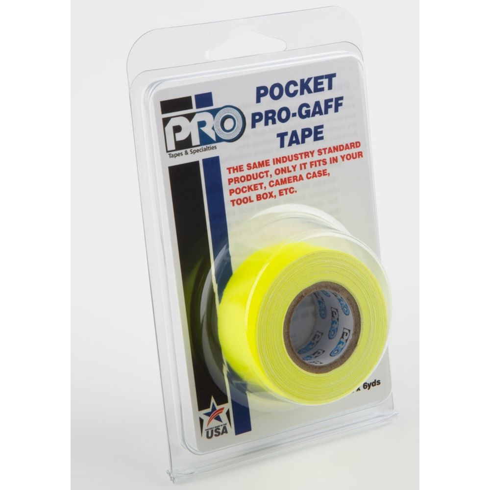 Pro Tapes Pro Gaff Pro Pocket 24mm x 5,4 m Cintas Amarillo fluorescente