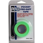 Pro Tapes Pro Gaff Pro Pocket Cinta adhesiva de 24mm x 5,4 m, color verde fluorescente