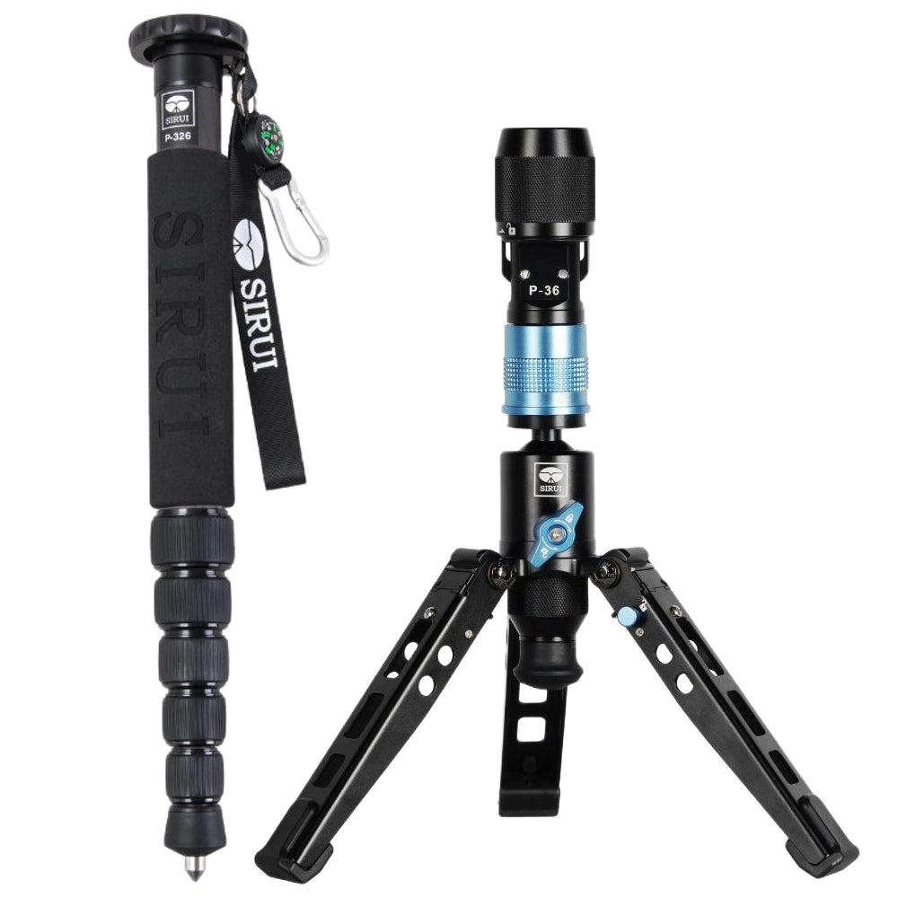 Sirui P-326 Carbon Einbeinstativ + P36 Einbeinstativ-Adapter-Kit
