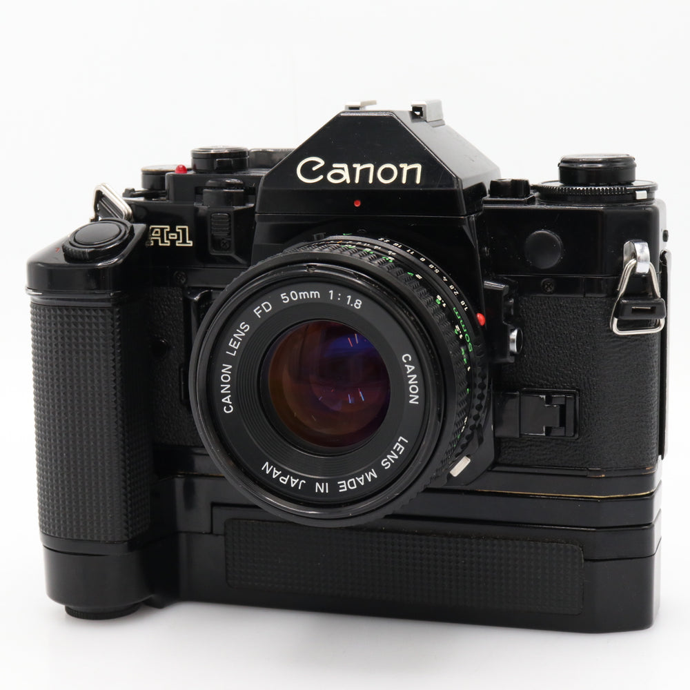 Canon A-1 cuerpo + motor-drive + FD 50mm f/1.8 segunda mano