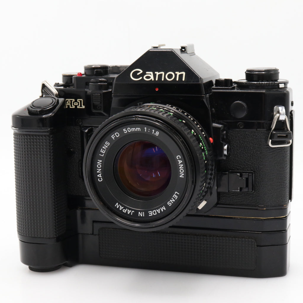 Canon A-1 cuerpo + motor-drive + FD 50mm f/1.8 segunda mano