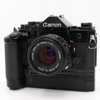 Canon A-1 cuerpo + motor-drive + FD 50mm f/1.8 segunda mano