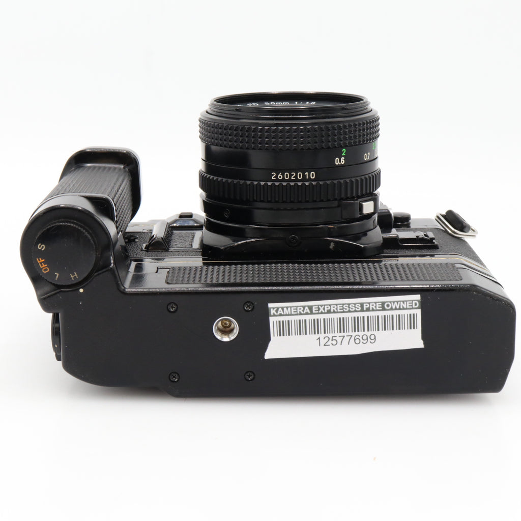 Canon A-1 cuerpo + motor-drive + FD 50mm f/1.8 segunda mano