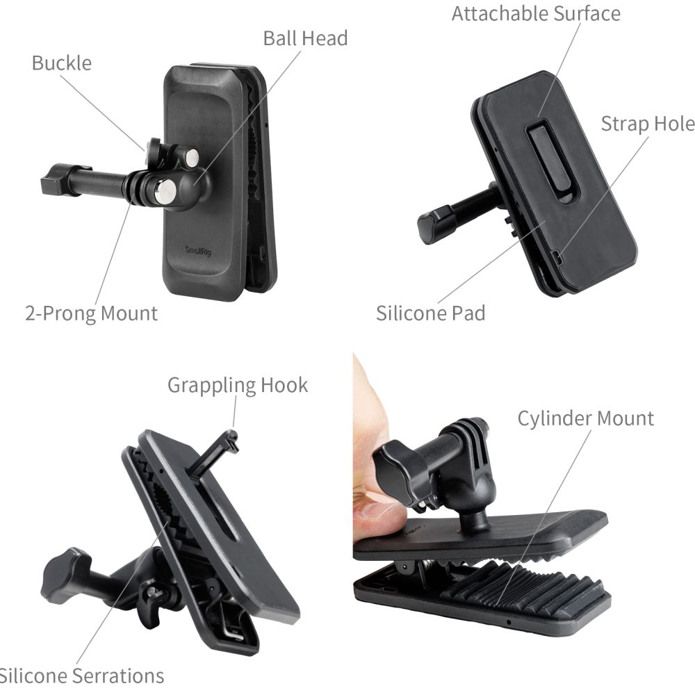 SmallRig 6307 Backpack Strap Clip Mount voor DJI Osmo Action 6 / Nano