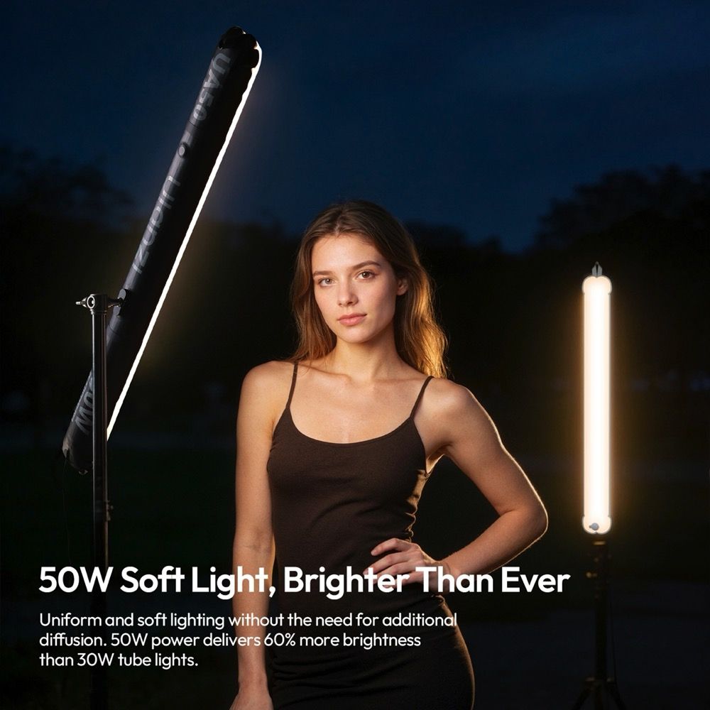Ulanzi UA50 Tubo de luz de 50 W bicolor (con adaptador de enchufe europeo)