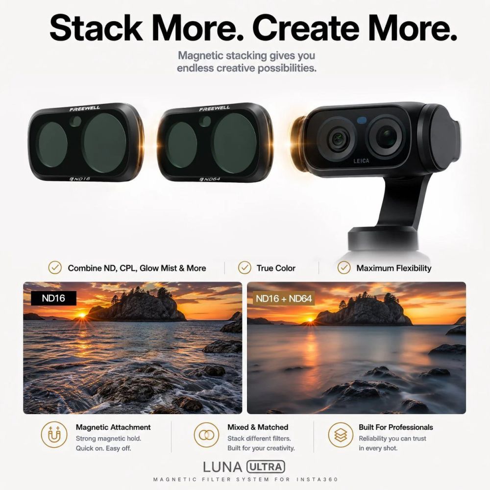 Freewell Insta360 Luna Ultra Filtros - Día estándar - Paquete de 4