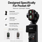 Freewell Osmo Pocket 4P Filtros - Uso diario - Paquete de 4 - Negro