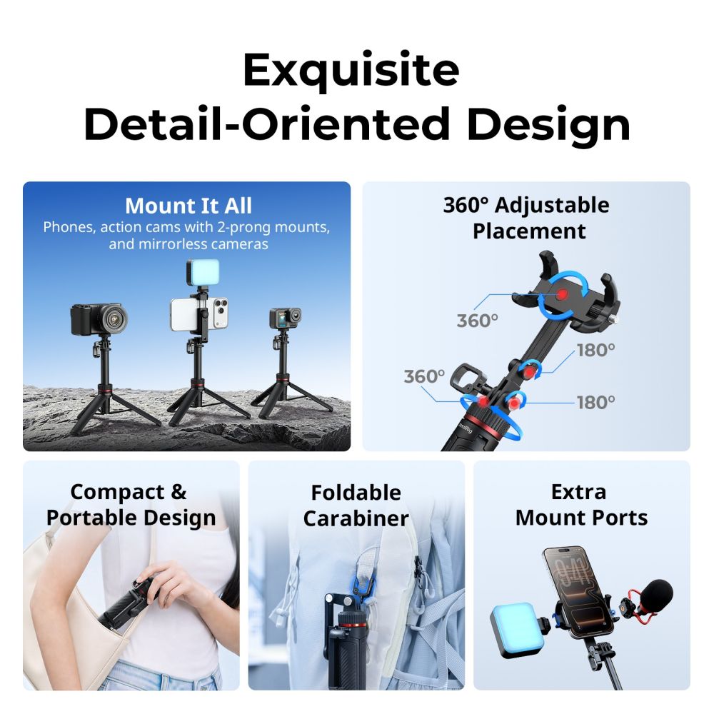 SmallRig 6479 VT-17 3-in-1 Multifunctional Travel Tripod