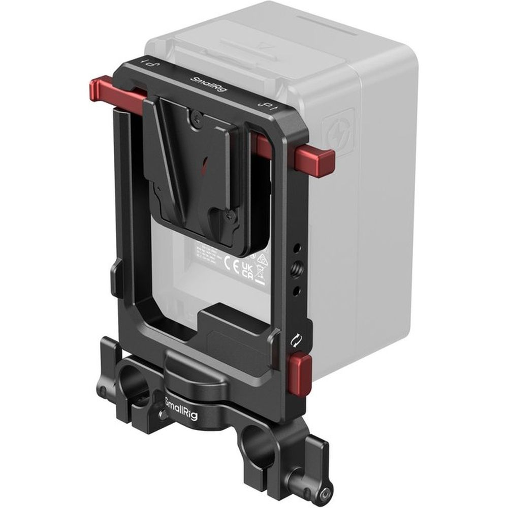 SmallRig 6273 Placa de batería giratoria V-Mount, doble bloqueo en V y abrazadera doble para varilla de 15mm