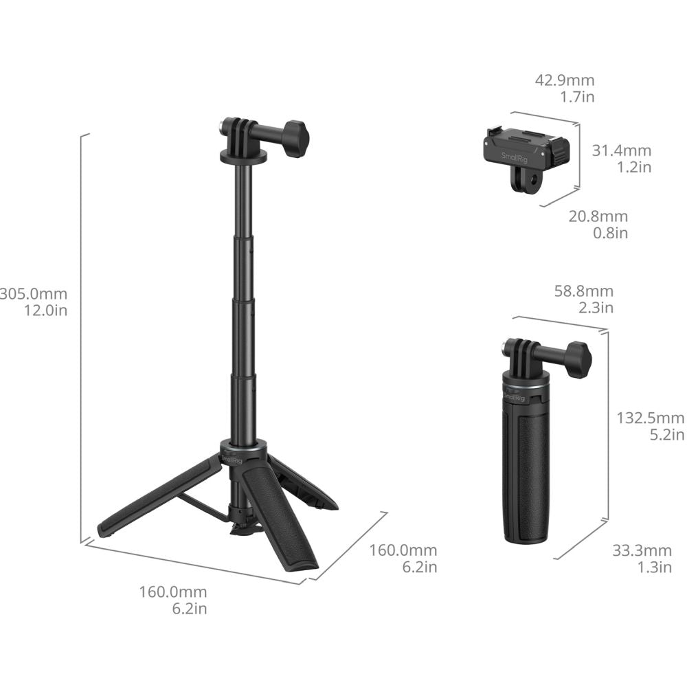 SmallRig 6149 Selfie Stick Support voor DJI Osmo Action 6 / Nano