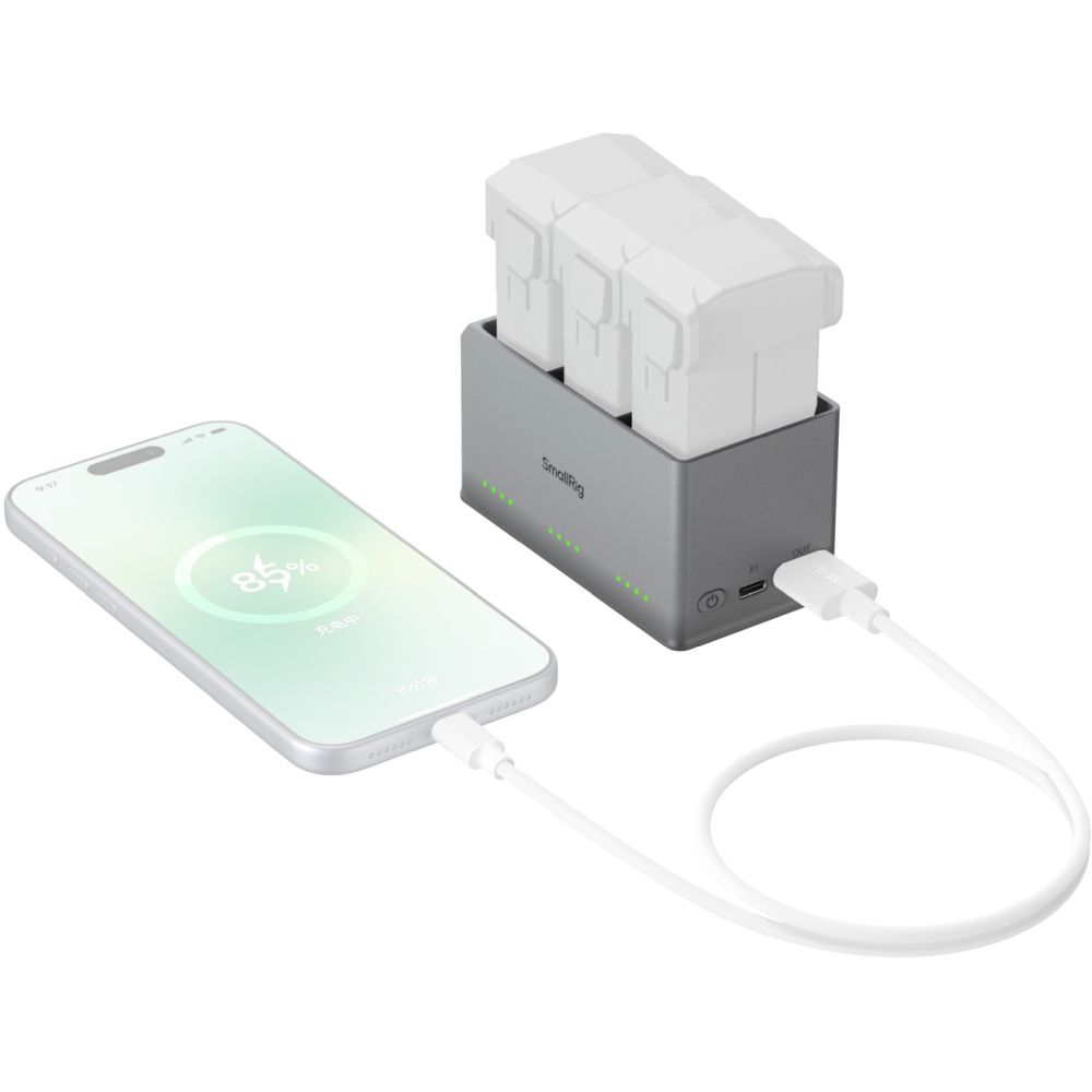 SmallRig 6502 Cargador de batería de 100 W para DJI Mini 5 / 4 / 3 Pro