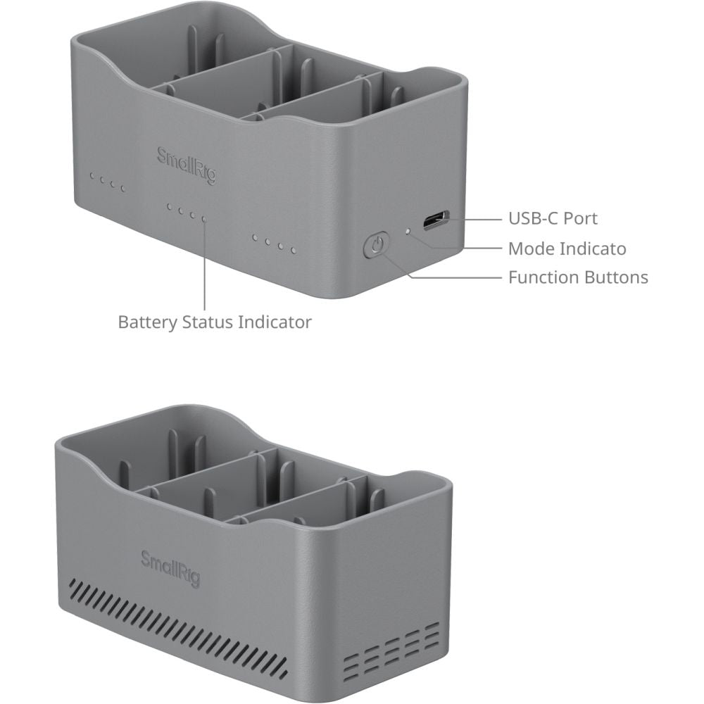 SmallRig 6501 65W Battery Charger voor DJI Mini 5 / 4 / 3 Pro