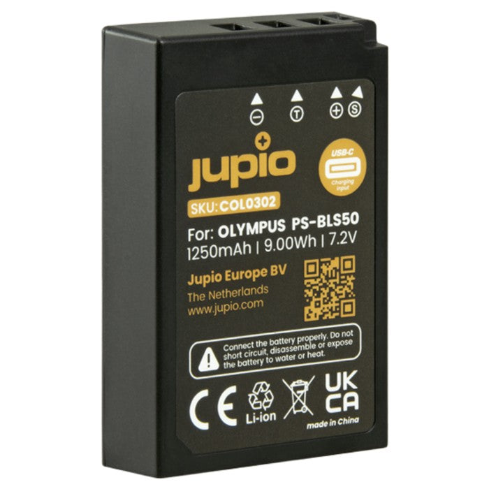 Jupio Olympus PS-BLS5 / PS-BLS50 USB-C Input 1250mAh